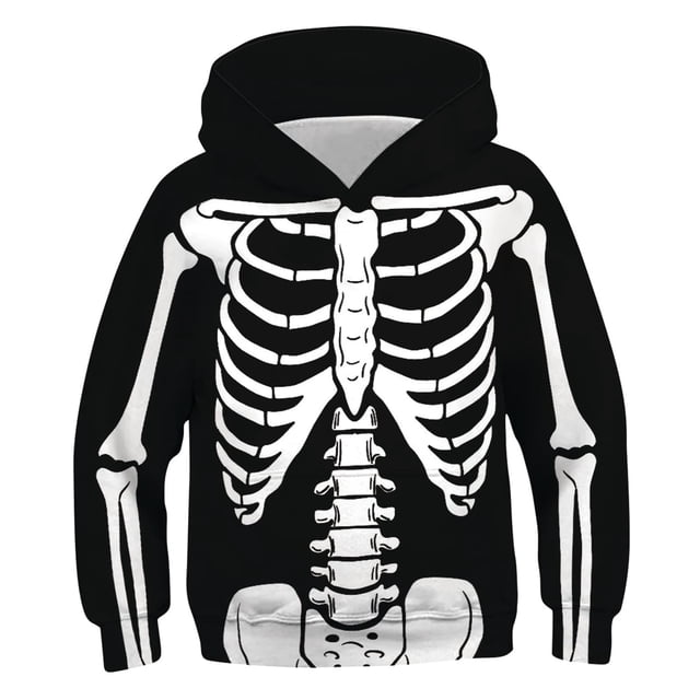 Zwiiyzr 2025 4-14 Ans Garçons Sweat à Capuche Oversize à Manches Longues T-Shirt Imprimé Col Rond Sweat à Capuche Blanc