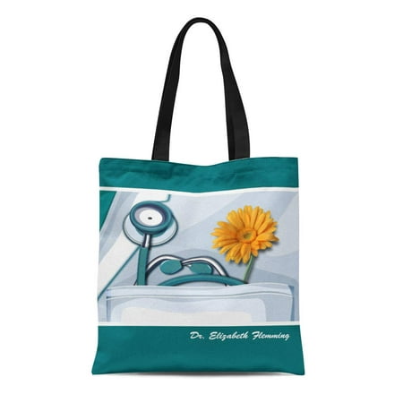 ASHLEIGH Canvas Tote Bag Happy Custom Doctor Name Day National Greetings Customizable Personalized Reusable Handbag Shoulder Grocery Shopping