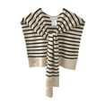 thumbnail image 2 of Women's Sweater Shawl Wrap Knitted Knotted Striped Print Scarf Casual Elegant Cape for Fall Winter Fashion Blouse Top Wraps Travel Scarf Cape Shoulder Tops Trendy Wrap 2026 Coffee One Size, 2 of 3