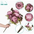 thumbnail image 3 of Vorkoi Vintage Artificial Peony Flowers Fake Silk Floral Arrangement Wedding Bouquet Home Office Decor, 3 of 6