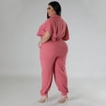 thumbnail image 5 of AURA Women Plus Size Two Piece Outfit Casual Knot Top Pants Set Summer Fashion, 5 of 7