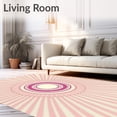 thumbnail image 2 of ODIKA 6'x9' Machine Washable Non-Slip Area Rug, Elegant Sunburst Medallion Art Decoration High Traffic Rug, Pink, 576722, 2 of 7