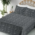 thumbnail image 3 of Ambesonne Whales Fitted & Flat Sheet with Shams 4 Pcs Set, Nautical Mammal Animal Print, Calking, Dark Grey Dimgray, 3 of 5