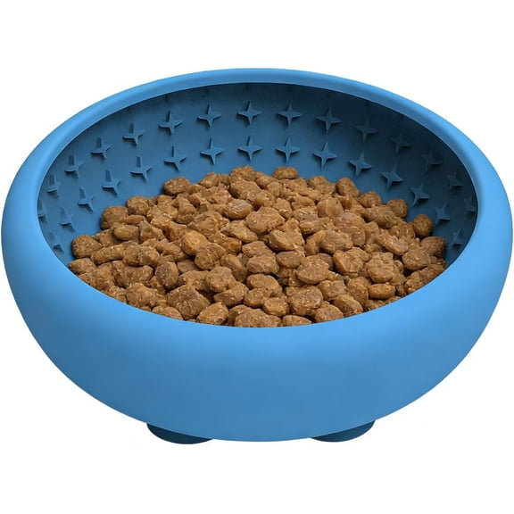 Silicone Non-Slip Pet Bowl with Suction Base – Slow Feeder for Cats and Dogs, Portable for Home & Travel(1Pcs, B)