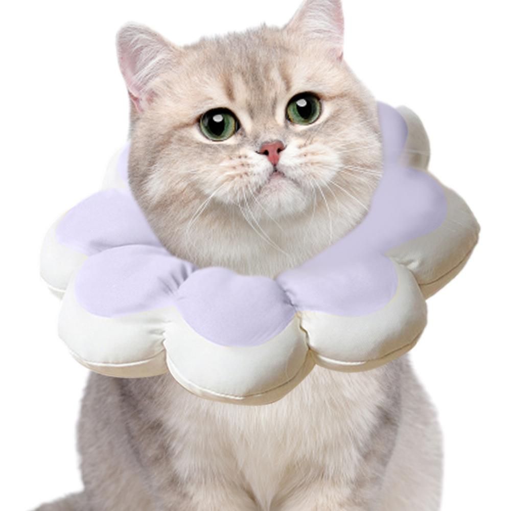Leking Cat Neck Protector Cat Cone With Sunflower Shape Pet Donut Cone