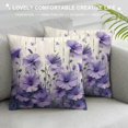 thumbnail image 3 of Chilfamy Pillow Covers Purple Flowers Throw Pillows, Outdoor Pillowcase Cushion Case Decor for Home Sofa Couch Bed PC-012 for Car Couch Bedroom White, 3 of 5