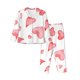 thumbnail image 1 of Balery Pink Hearts Conjunto de Pijama con Estampado para Mujer, Conjunto de Dos Piezas con Manga Larga, Ropa de Dormir Suave con Bolsillos, Pijamas Cómodos-Large, 1 of 7