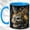 Blue, variant on Moon Rabbit Coffee Mug, Celestial Animal Mug, Ceramic 11 oz