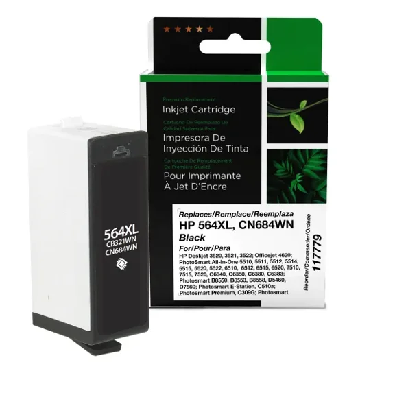 Remanufactured Clover Imaging High Yield Black Ink Cartridge compatible with HP 564XL (CB321WN/CN684WN)