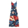 thumbnail image 4 of American Flag Printed Dress for Women A-Line Spaghetti Strap Sundress Deep V-Neck Maxi Tank Dresses Independence Day Patriotic Dress Baggy Boho Summer Beach Vacation Outfits, 4 of 5