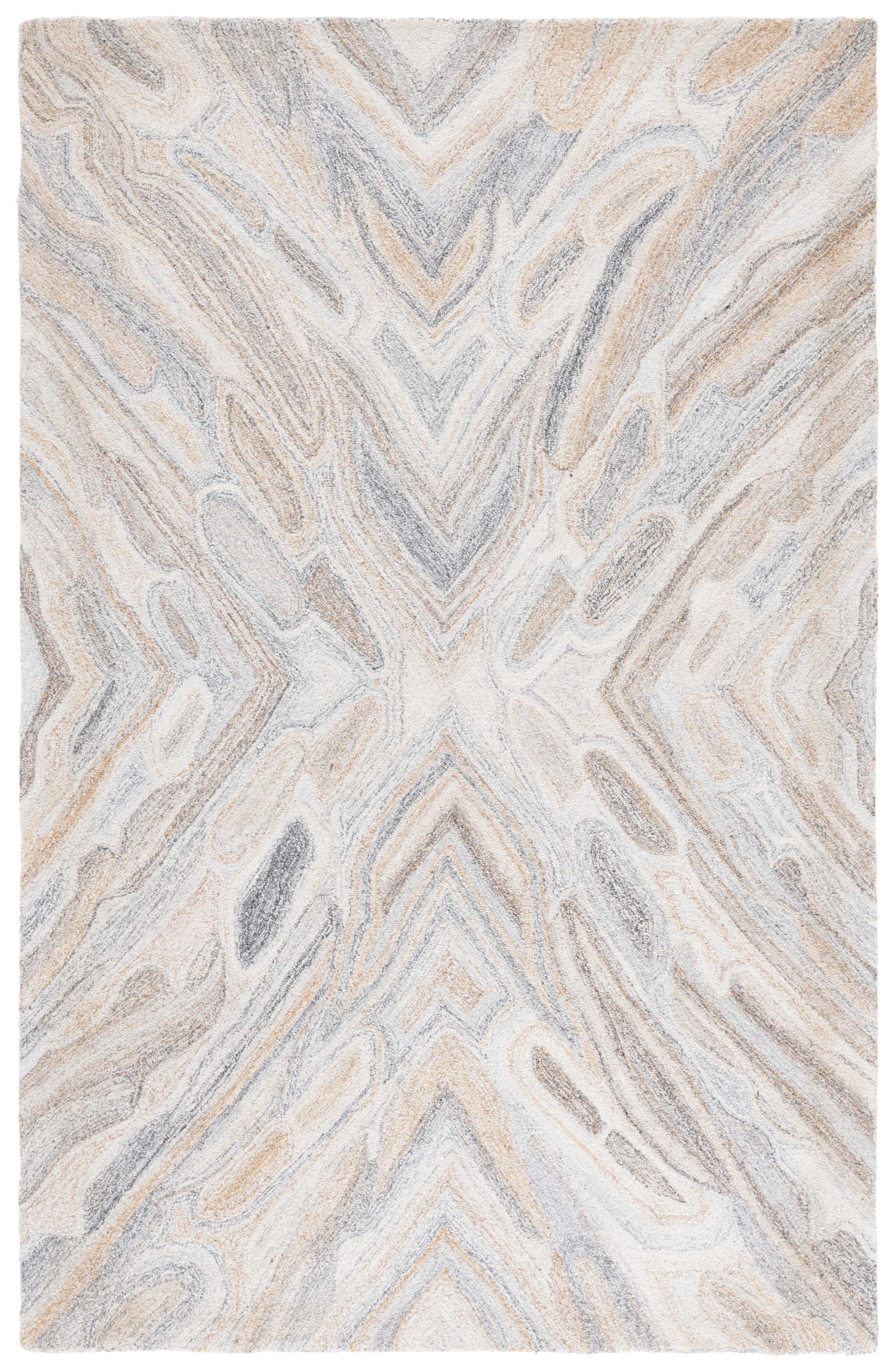 SAFAVIEH Abstract Tyler Geometric Area Rug, Gray/Rust, 5' x 8'