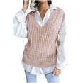 thumbnail image 2 of Aloohaidyvio Sweaters for Women,Fashion Women Casual V-Neck Hollow Diamond Knitted Vest Sweater Vest, 2 of 3