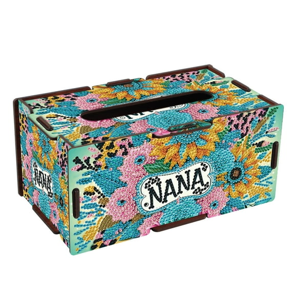 DIY diamond painting kit tissue box, special flower shapes paired with sparkling diamonds, suitable for home and office decoration, can be used as an adult craft gift.