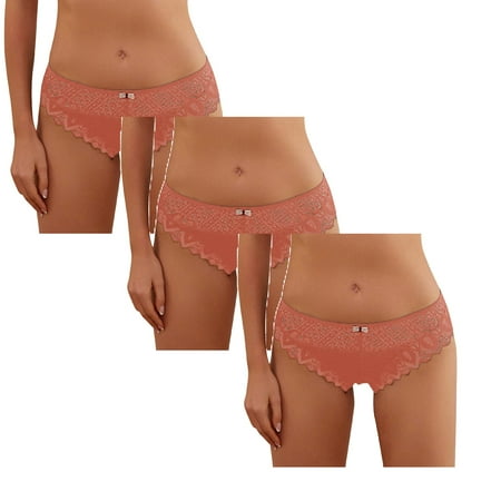 

Women Underwear Brief Fashion Lace Lingerie Lace Pants Lace Low Waist Panties 3PC