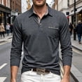 thumbnail image 2 of Men's Casual Long Sleeve Shirts Button Classic Collared Shirt Work Dressy Stylish Golf Shirt with Pocket, 2 of 7