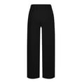 thumbnail image 5 of Scyoekwg Lightweight Wide Leg Pants for Women Casual High Waist Drawstring Loose Fit Baggy Pants Travel Vacation Pants with Pockets (Black,L), 5 of 6