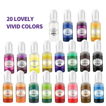 Hiroke 10ml Multicolor Alcohol Inks Epoxy Resin Art Paint 20 Count