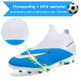 thumbnail image 2 of Cyiecw Men's Soccer Shoes High-Top Laceless Firm Ground Football Shoes Outdoor Indoor Boys Athletic Soccer Cleats, 2 of 7