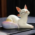 thumbnail image 3 of Color Changing Fox Tea Pet Figurine, Ceramic Gongfu Tea Companion, Decorative Ornament for Desk & Shelf, 3 of 9