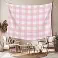 thumbnail image 2 of Pink Buffalo Plaid Tapestry for Bedroom Wall Hanging Tapestry, Farmhouse Pink White Checkered Ceiling Backdrop Tapestries Poster Blanket Wall Decor for Teens Room Living Room Dorm 39" x 59", 2 of 8