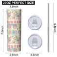 thumbnail image 3 of Pioneer Flower Floral Print Pattern 20oz Skinny Tumbler with Straw & Lid, Double Wall Vacuum Insulated Cup, Leak-Proof, Cup Holder Friendly, Hot 6H Cold 12H, 3 of 6