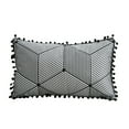 thumbnail image 1 of AMERTEER Housse de Coussin Décorative à Franges Géométriques Simple Rectangle avec Pompons Doux, 1 of 12