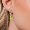 thumbnail image 3 of Gem Stone King 925 Silver and 10K Yellow Gold Yellow Lemon Quartz and White Lab Grown Diamond Drop Dangle Earrings for Women | 4.19 Cttw | Gemstone Birthstone | Oval 10X8MM, 3 of 6
