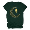 thumbnail image 5 of Penkiiy Muslim Ramadan T-Shirt for Women Women's Cute Graphic T-Shirts Crewneck Short Sleeve Moon PrintCasual Tee Tops XL Green, 5 of 6