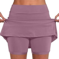 Lcziwo Tennis Skirts for Women Casual Trendy Summer 2025 Skorts Lightweight Tummy Control Plain Skirts Athletic Workout Yoga Running Skorts Pink,XXXL