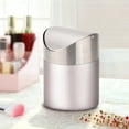 thumbnail image 4 of Desktop Dustbin Small Trash Can Stainless Steel Bin 1.5 L Swing Lid Fit for Bathroom Kitchen Countertop Car Office Desk, 4 of 14