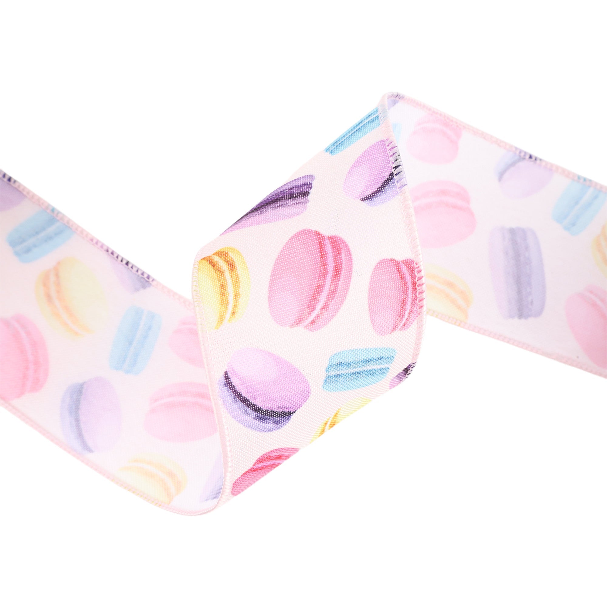 LaRibbons 2 1/2" Wired Ribbon, Pastel All Over Macaroon, 10 Yard Roll