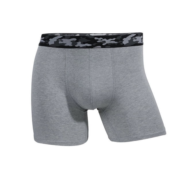 FYEGRE Washable & Reusable Urinary Incontinence Cotton Boxer Brief Underwear for Men Grey XL