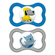 MAM Sensitive Skin Pacifiers, Baby Pacifier 6+ Months, Best Pacifier for Breastfed Babies, 'Air’ Design Collection, Boy, 2-Count