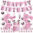 thumbnail image 5 of Decoración para fiesta de cumpleaños de Minnie Mouse de Disney, vajilla rosa de Minnie, plato, vaso de papel, mantel, globos, suministros, regalo para baby shower, 5 of 5