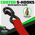 thumbnail image 5 of Rhino USA 1.6" x 8' Heavy Duty Ratchet Tie-Down Set with S Hooks - 5,208lb Break Strength (Red 2pc), 5 of 7