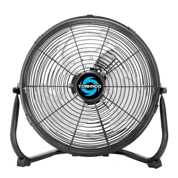 Tornado Ventilador de piso de metal de alta velocidad de 12 pulgadas, enfriamiento potente de 3 velocidades para espacios industriales, comerciales y domésticos, inclinación de 120°, cable de 6.0 pies