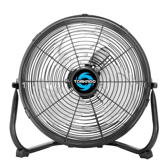 Tornado Ventilador de piso de metal de alta velocidad de 12 pulgadas, enfriamiento potente de 3 velocidades para espacios industriales, comerciales y domésticos, inclinación de 120°, cable de 6.0 pies