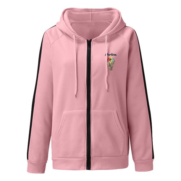 Gibobby Sudadera con cierre, Sudadera con Capucha y Cierre Completa Sudadera para Mujer,informales, con gráfico(Rosa,G)