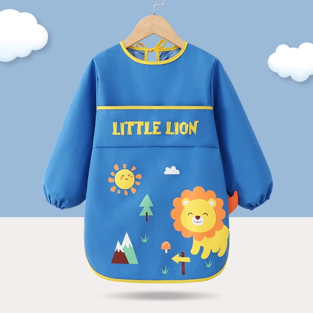 Mono de pintura para niños Babero sin mangas para comer para bebés Babero impermeable antiadherente para pintar Arte de guardería Babero de manga larga