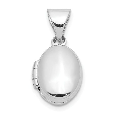 Sterling Silver Oval Locket Pendant for Women with Polished Finish, Classic Memory Necklace for Keepsakes, Sentimental Jewelry for Daily Wear, Engraving-Free Elegant Design