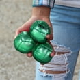 thumbnail image 2 of Zeekio Juggling Balls Premium Galaxy - [Pack of 3], Synthetic Leather, Millet Filled, 12-panel Leather Balls, 130g Each, 62mm, Metallic Green, 2 of 6