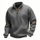 thumbnail image 1 of pstuiky camisas de manga larga para hombre, Camiseta informal de manga larga con cuello alto y medio botón para hombre, transpirable, de color sólido Tops casuales para hombres l, 1 of 8