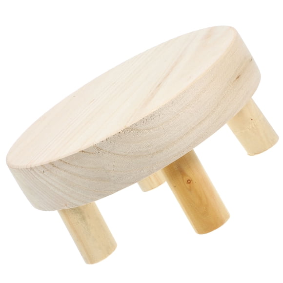 RENACLIPY Desktop Planter Stand Rustic Wood Flower Stool Simple Design 1Pcs