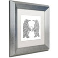 thumbnail image 2 of Trademark Fine Art "Penguin Lovers" Canvas Art by Filippo Cardu, White Matte, Silver Frame, 2 of 4