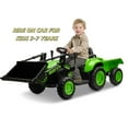 thumbnail image 6 of Riedhoff 12V 3-in-1 Ride-On Tractor w/Trailer, Remote Control,LED Lights,Shovel Bucket,Green, 6 of 8