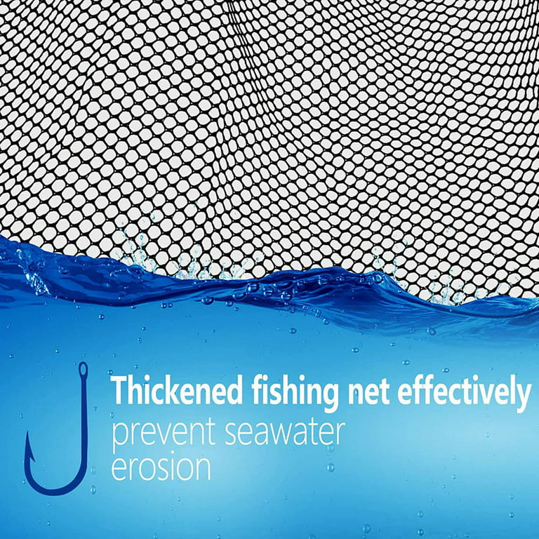 Fishing Net Folding Landing Ne-Collapsible Fishing Nets with Telescopic  Pole Handle,Durable Rubber Coating Knotless Mesh 