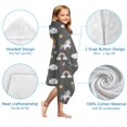 thumbnail image 7 of Dark Gray Princess Unicorn Cloud Pattern Hooded Bath Towel，50"x30" for Ages 3 To 12 Kids, Quick Dry Lightweight Soft Microfiber Hood Beach Towel Cover Up for Kids, 7 of 7