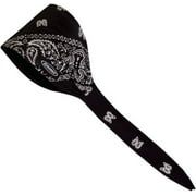 Schampa Old School Bandanna (Black Ground White Paisley, One Size) Traditional Paisley
