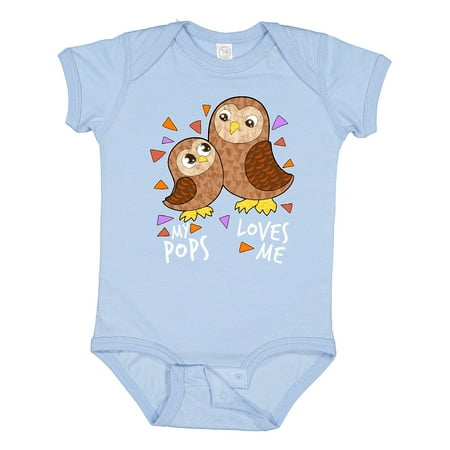 

Inktastic My Pops Loves Me- Cute Owl Family Gift Baby Boy or Baby Girl Bodysuit