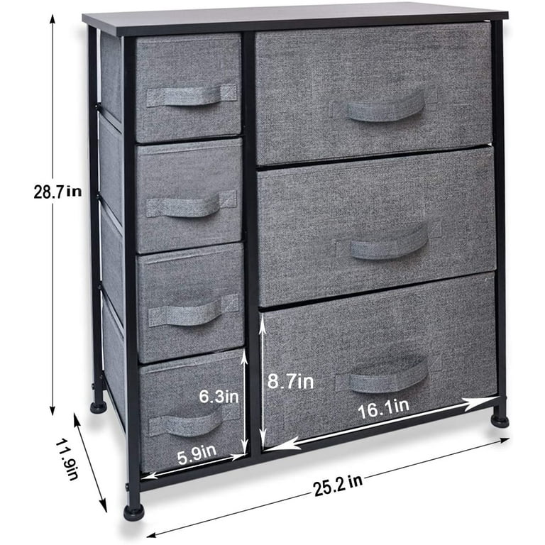 CERBIOR Drawer Dresser Storage Organizer 7-Drawer Closet Shelves, Stur
